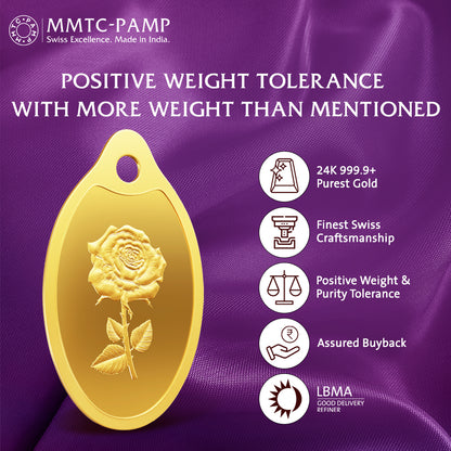 2 g Rose Gold Oval Coin 24K (999.9+) Purest