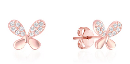 Butterfly Studs in Rose Gold