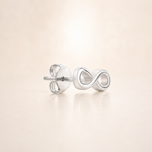 Infinity Loop Silver Earring