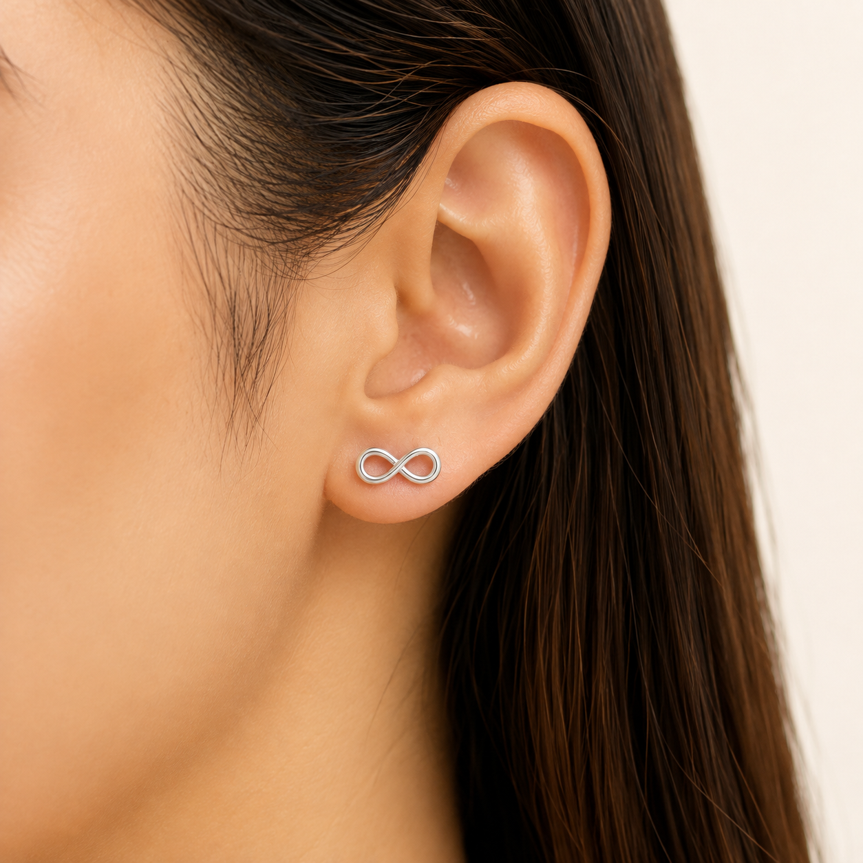 Infinity Loop Silver Earring