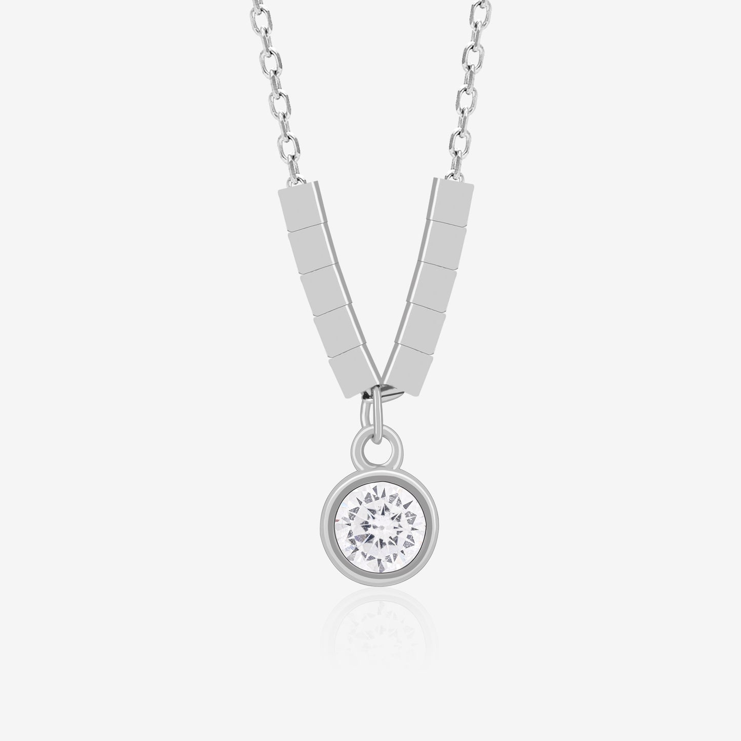 V-Line Solitaire Pendant