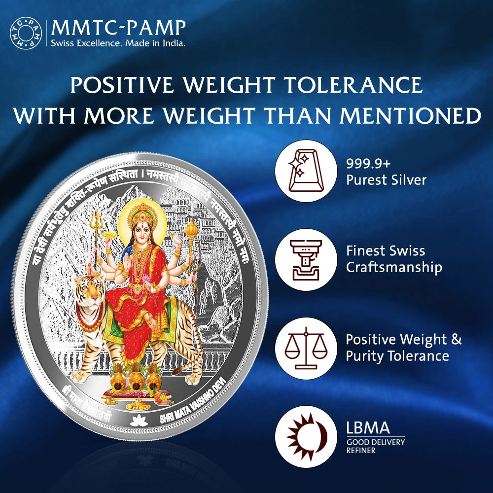 Sri Mata Vaishno Devi 50gm Silver Coin
