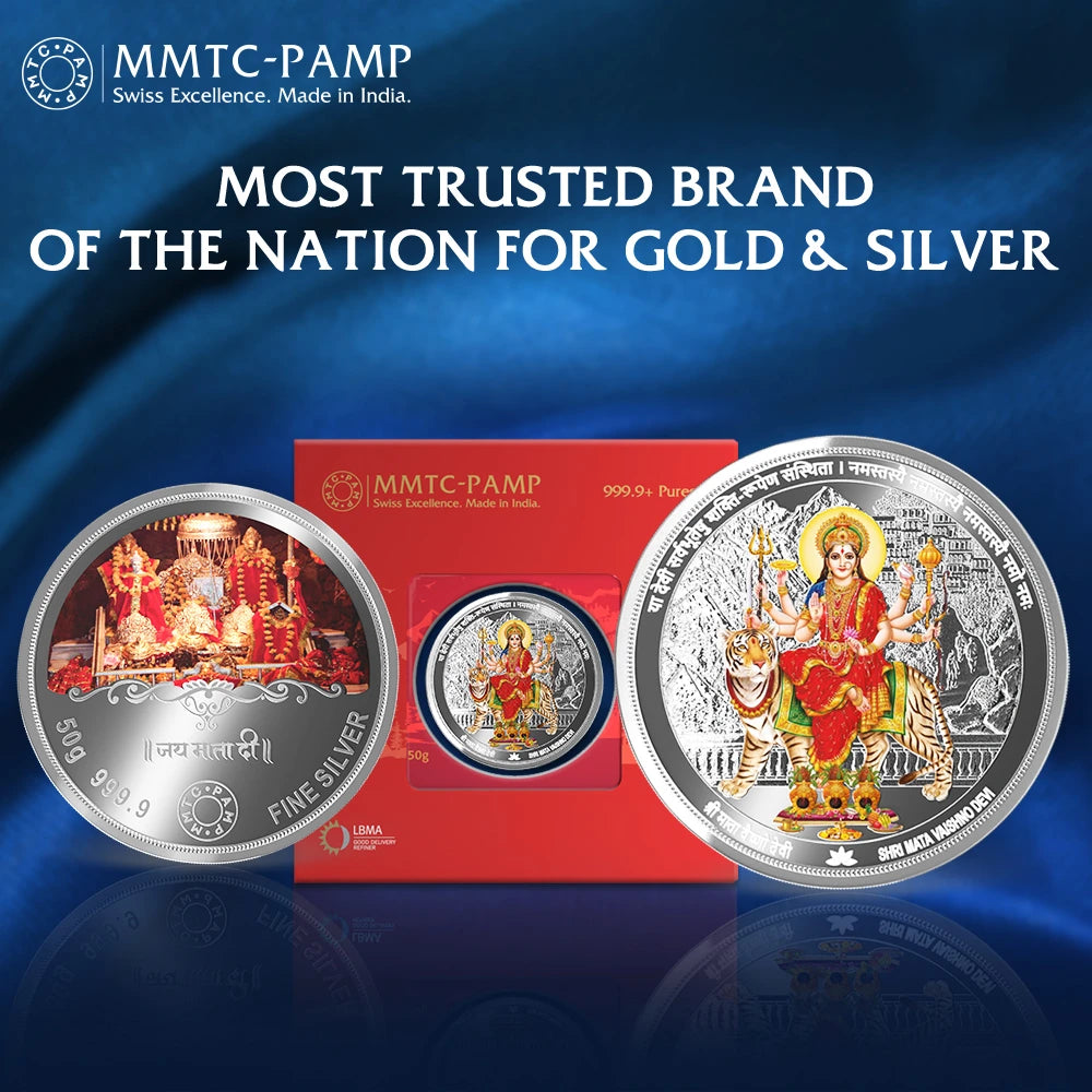 Sri Mata Vaishno Devi 50gm Silver Coin