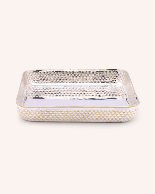 Silver Tray  - Hammered Dinner Set