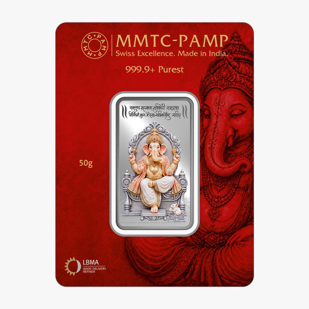 Lord Ganesha 50gm Silver Bar | Limited Edition