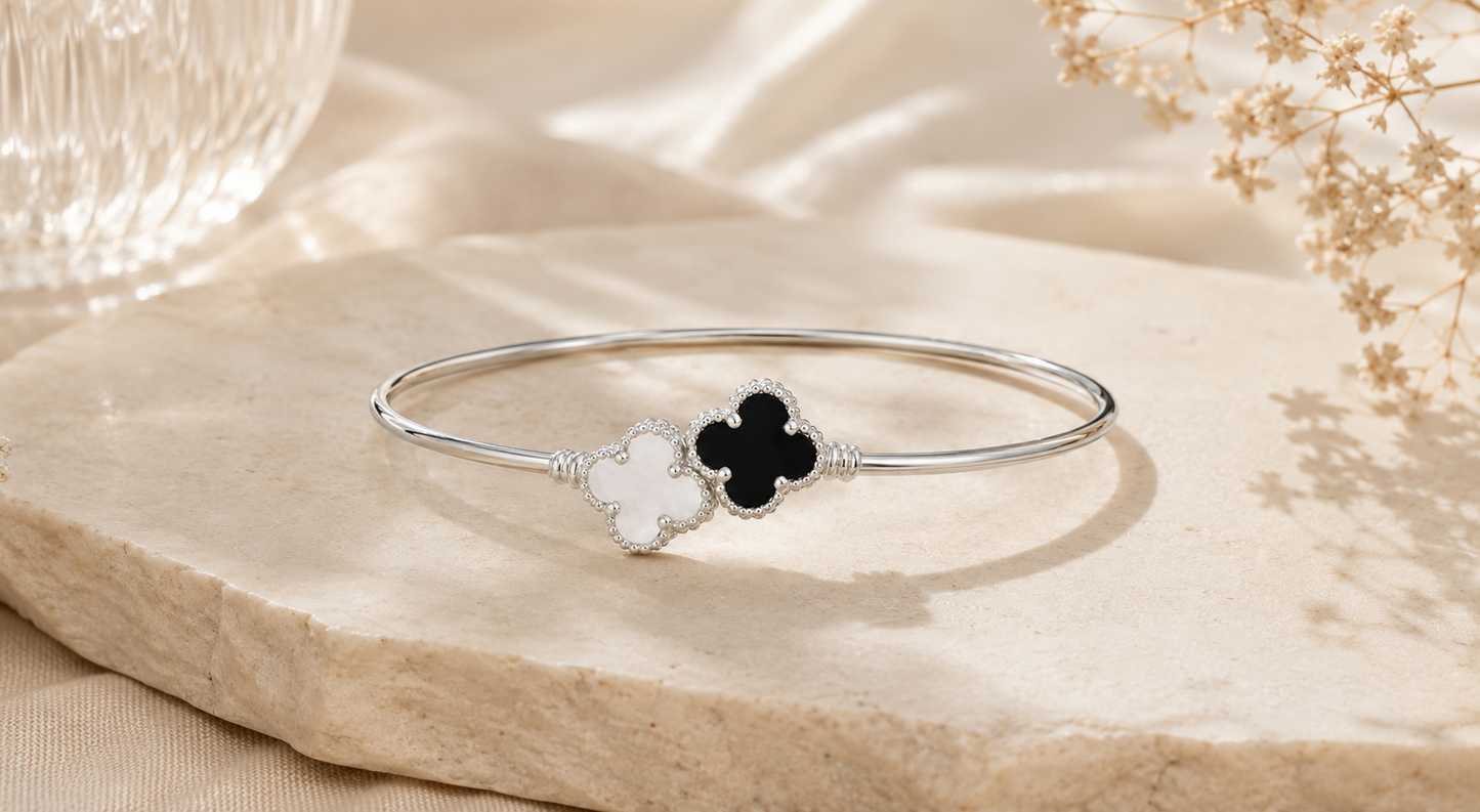 Yin & Yang Clover Bracelet