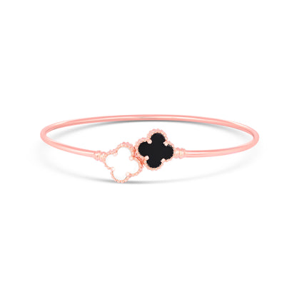 Yin & Yang Clover Bracelet in Rose Gold