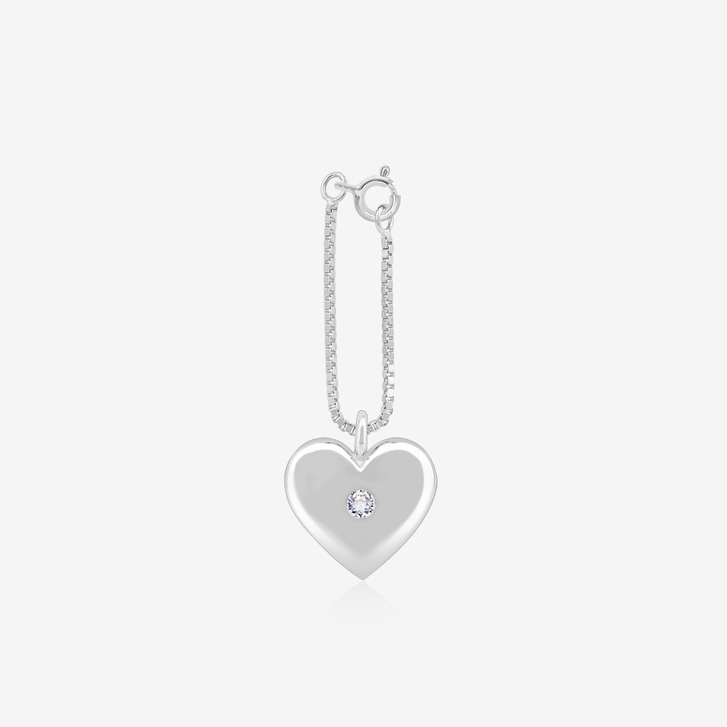 Luna Heart Drop Silver Charm