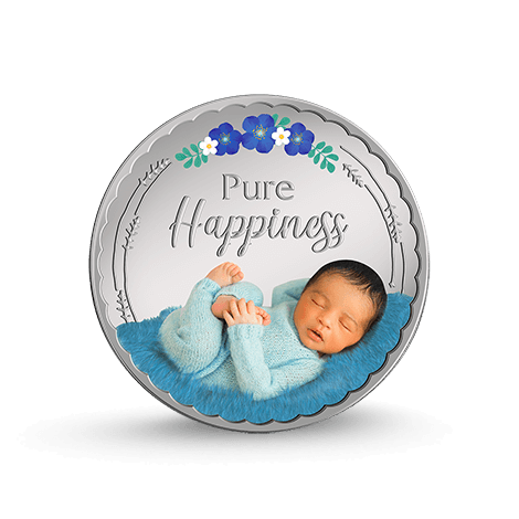 Newborn Baby (Blue) 20gm Silver Coin