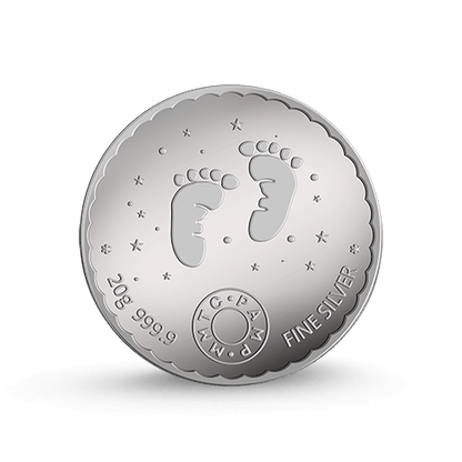 Newborn Baby (Blue) 20gm Silver Coin