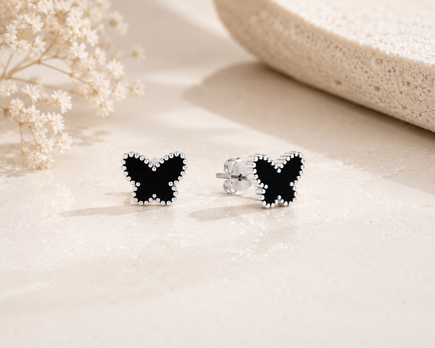 Butterfly Noir Studs