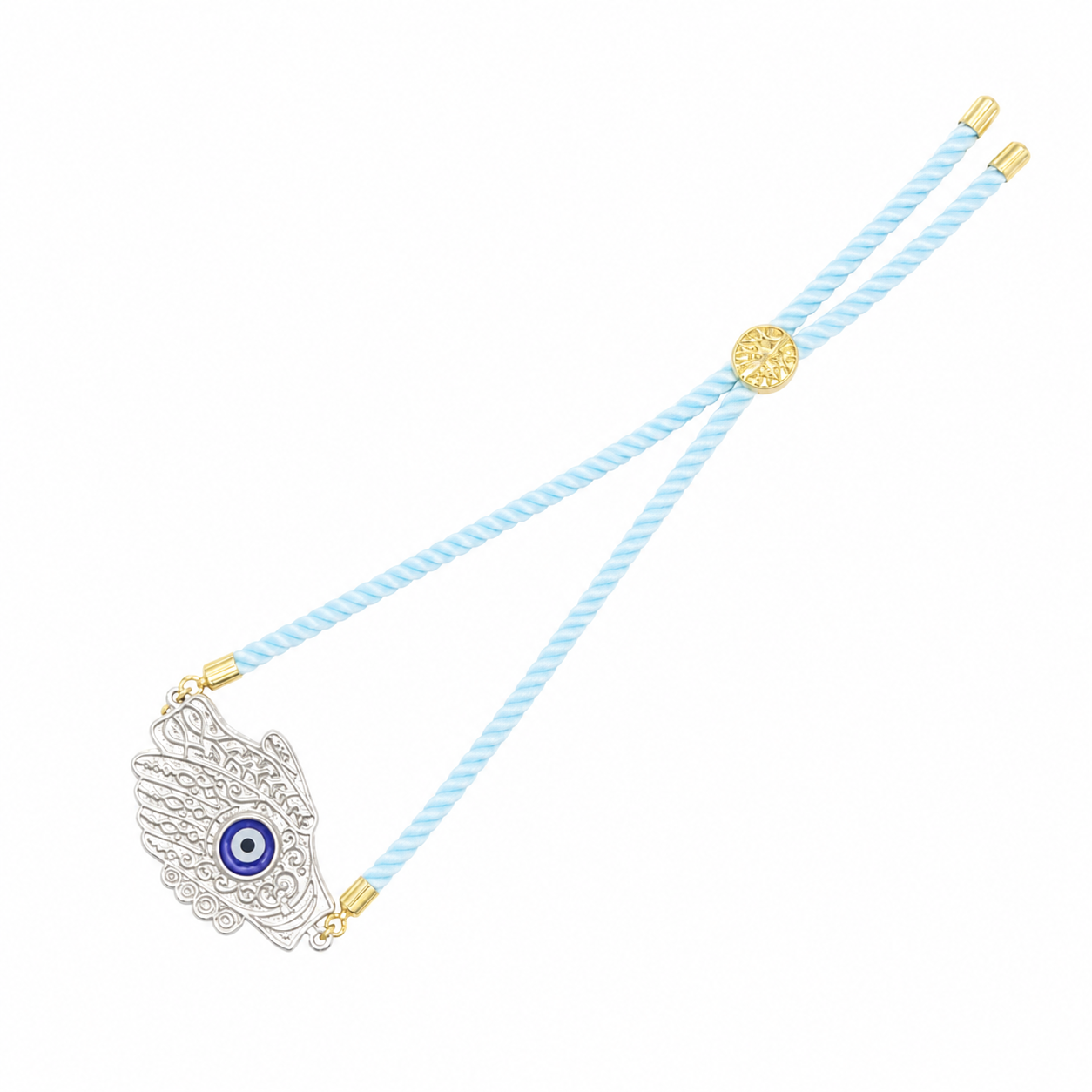 Hamza Evil Eye Keepsake Rakhi | Converts into a Silver Keychain | Free Key Ring Included
