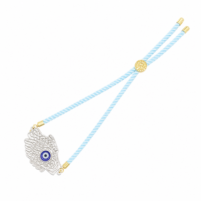 Hamza Evil Eye Keepsake Rakhi | Converts into a Silver Keychain | Free Key Ring Included