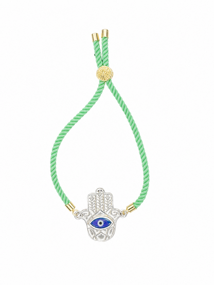 Evil Eye Horizontal Keepsake Rakhi | Converts into a Silver Keychain | Free Key Ring Included