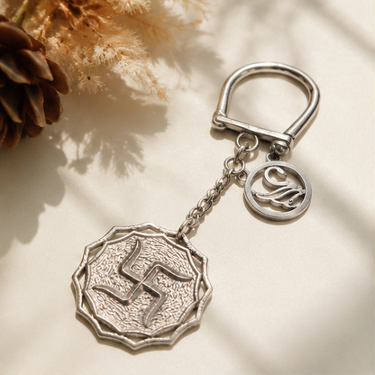 Om Sacred Silver Keychain