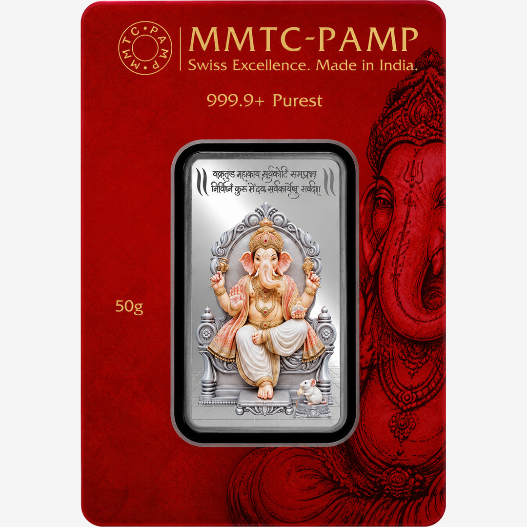 Lord Ganesha 50gm Silver Bar | Preorders Open