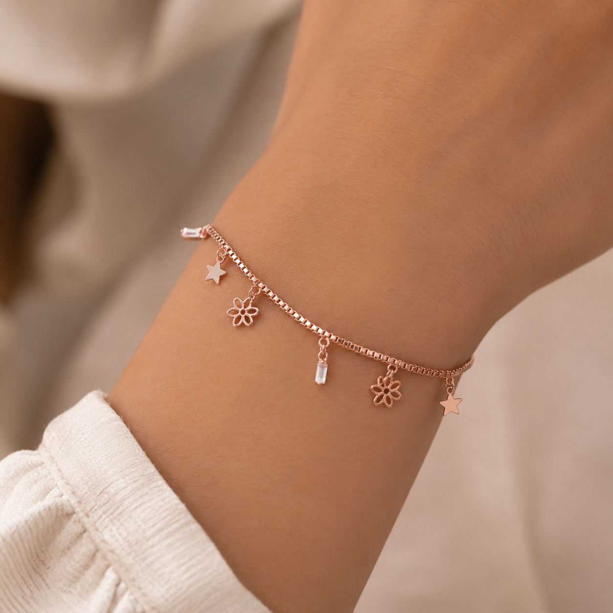 Enchanted Charm Bracelet in Rose Gold