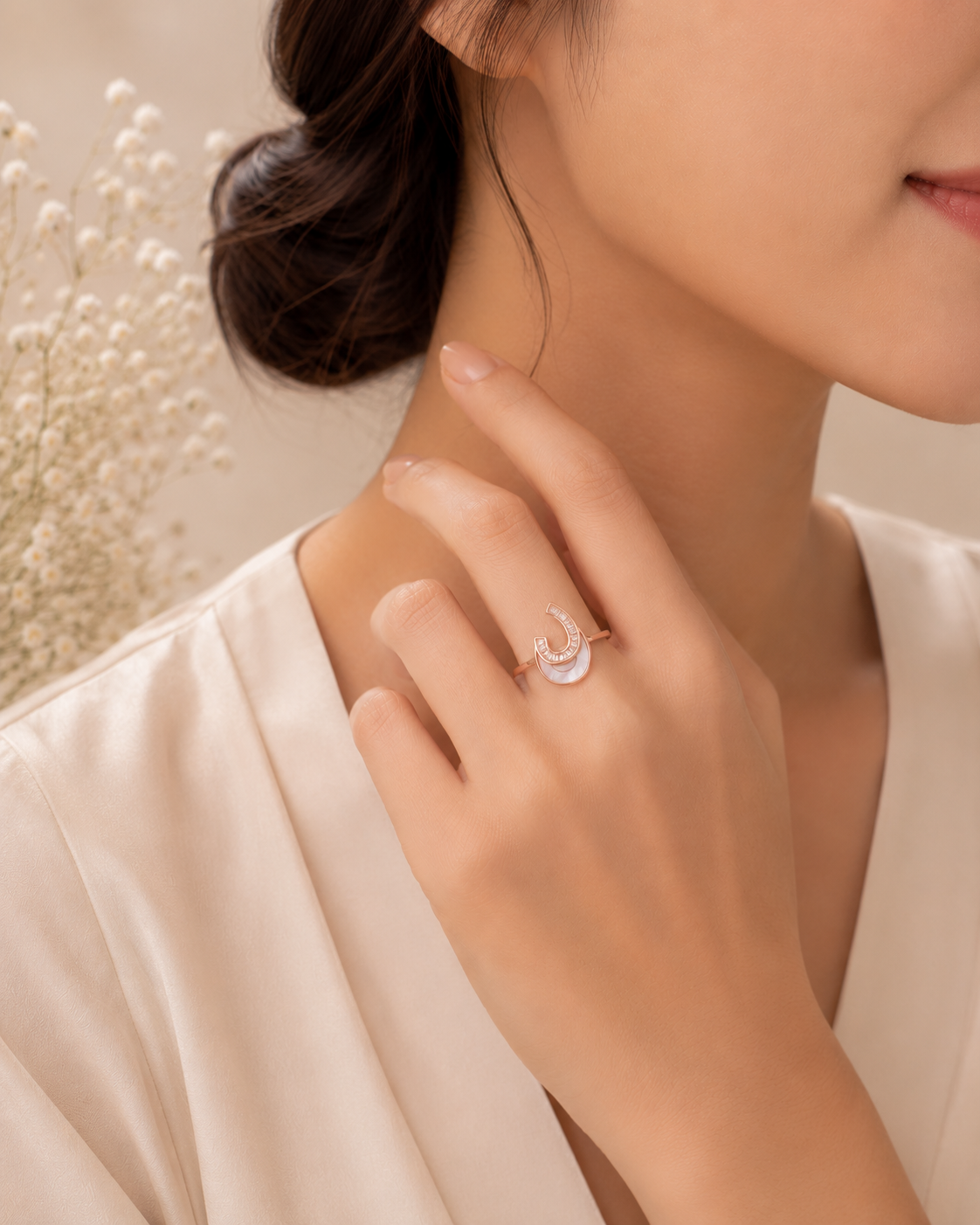 Moonlit Arc Ring