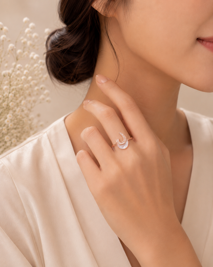 Moonlit Arc Ring