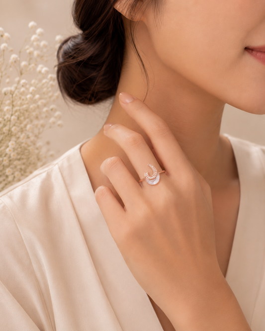 Moonlit Arc Ring